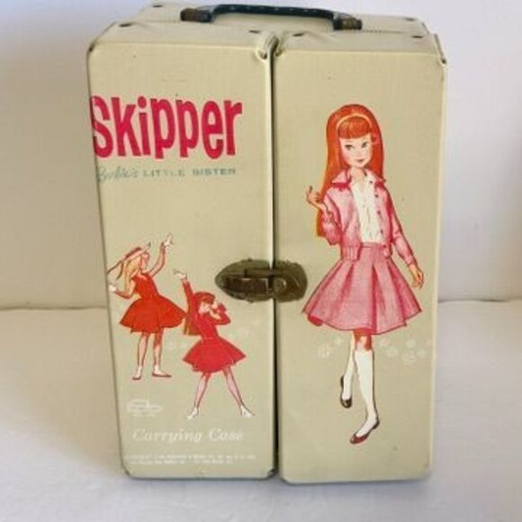 1963 Mattel Skipper Doll Redhead Barbies Sister With Carrying Case & Outfits - Picture 2 of 15